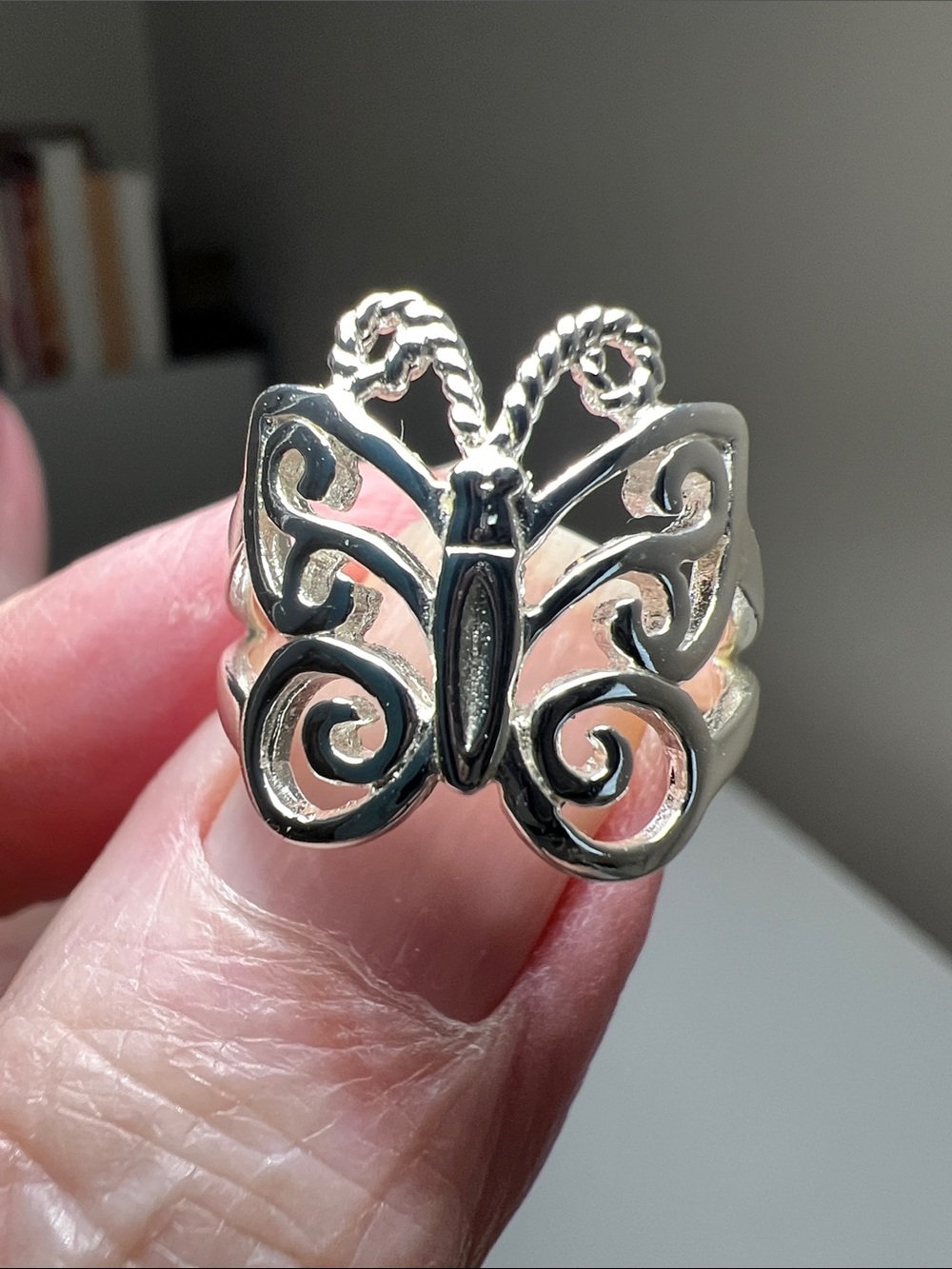 Openwork Butterfly Ring in Polished Sterling Silver 925
